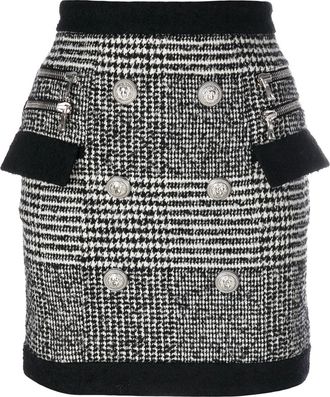 Balmain Minigonna in tweed - Nero