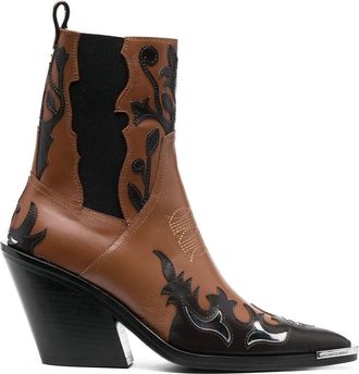 Paco Rabanne Santiag cowboy boots - women - Calf Leather/Calf Leather/Calf Leather - 37 - Brown