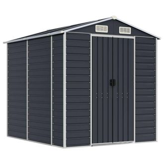 Berkfield Home Garden Shed Anthracite 191x215x198 cm Galvanised Steel in Dark Grey | Size: 191 x 215 x 198 cm