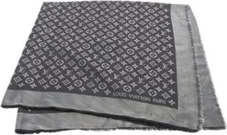 Louis Vuitton Pre-owned Scarves, female, Black, Size: ONE SIZE Pre-owned Silk Wool Scarf