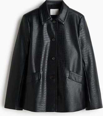 H&M Coated Jacket in Black at Nordstrom, Size X-Small