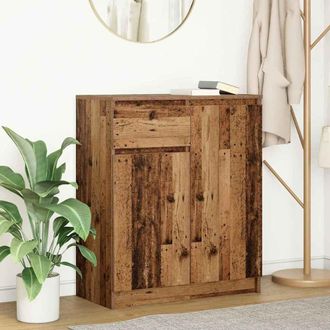 Berkfield Home Sideboard with Drawer Old Wood 71x35x84 cm Engineered Wood in Brown | Size: 71 x 35 x 84 cm