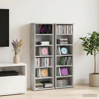 vidaXL Vidaxl Mobile Per Cd 2 Pz Grigio Cemento 60 X 17 X 92 Cm