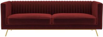 Rendez-Vous D&eacute;co Rendez-vous D&eacute;co - Sof&aacute; De 3 Plazas En Terciopelo Burdeos - Gatsby