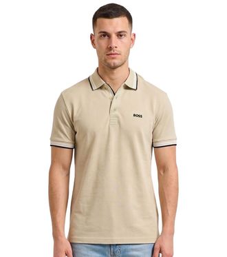 HUGO BOSS Beige Shirt Collar Polos