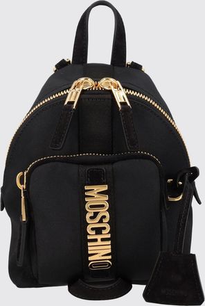 Moschino Zaino in nylon con logo metallico e charm decorativo