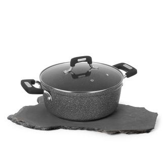 KASANOVA Casseruola New Petra Dark da 26 cm, con coperchio