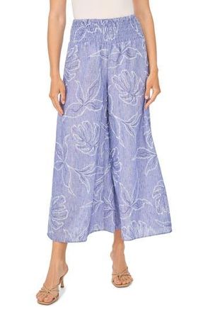 Vince Camuto Embroidered Wide Leg Pants in Base Blue at Nordstrom Rack, Size X-Large