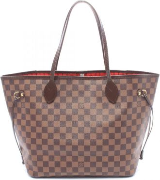 Louis Vuitton Brown Coated Canvas Leather Handbag Tote Bag (Pre-Owned)