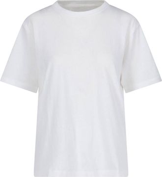Khaite Mae T-Shirt, White Cotton, Crew Neck