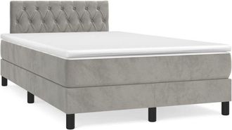 vidaXL Vidaxl - Cama Box Spring Con Colch&oacute;n Terciopelo Gris Claro 120x190 Cm