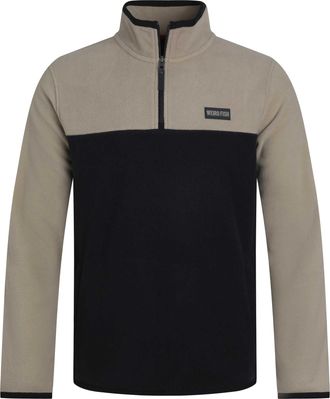 Weird Fish Mens Tristan Micro Quarter Zip Fleece Top (Flintstone) - Khaki - Size 4XL