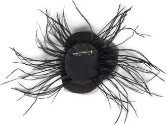 Room76 Womens Brooch With Georgette Rose - Black Accessory