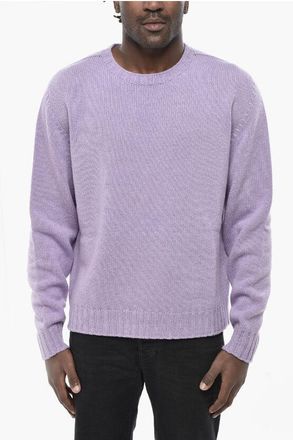 Palm Angels Wool-Blend Crew Neck Sweater CURVED LOGO size L