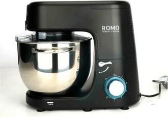Romo Amasadora, Batidora Y Picadora De Carne 1500w. Procesador Alimentos Profesional 7l, 6 Velocidades. Color Negro