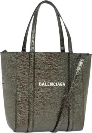 Balenciaga Pre-owned Vintage Tote Bag - Dames - Vintage Shopper - Grijs - ONE Size - Leer - Vintage
