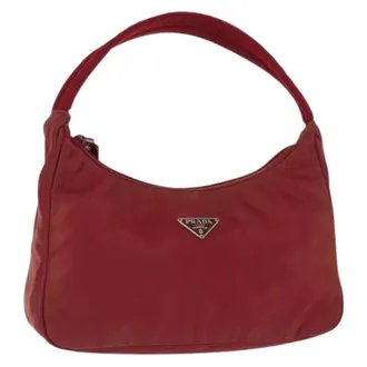 Prada Pre-owned Shoulder Bags, female, Red, Size: ONE SIZE Pre-owned Vintage Nylon Shoulder Bag