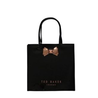 Ted Baker Woman Plain Bow Icon Shopper Bag ARACON Size Small (Black)