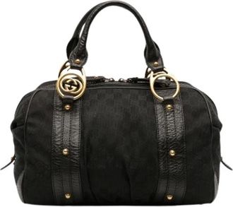 Gucci Pre-owned Handbags, female, Black, Size: ONE SIZE Pre-owned Canvas Travel Bag