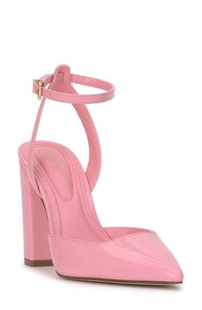 Jessica Simpson Nazela Pointed Toe Ankle Strap Pump in Bubble Gum Pink at Nordstrom, Size 7