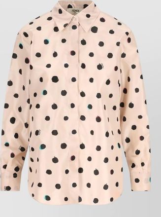 Fendi silk shirt falena dots print long sleeves