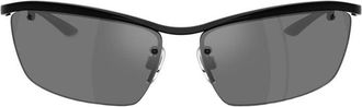 Dolce & Gabbana Rectangle Semi Rim Sunglasses - Black