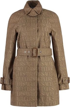 Versace Cotton Blend Trench Coat - Dames - Trenchcoats - Beige - M - Katoen - Jassen
