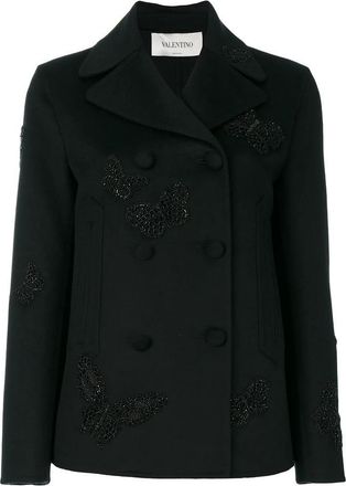 Valentino Garavani Butterfly-Embroidered Coat