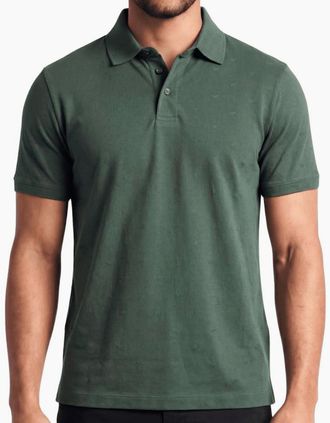 Emporio Armani Mens Micro Eagle All Over Slim Fit Forest Green Polo Shirt - Size: 44