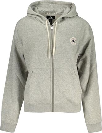 Converse Signature Full-Zip Hoodie - Dames - Vesten met rits - Grijs - M - Katoen - Hoodies & sweatvesten