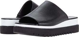 Gabor Womens Gabor 44.613 Sandals Black Leather Round Toe Slip-On Slide VER938