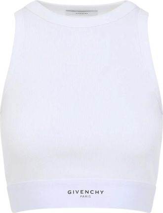 Givenchy Cropped Tanktop - Dames - Tops zonder mouwen - Wit - XS - Nylon - Tops