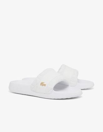 Lacoste Mens Lacoste Serve Hybrid Monogram Slides - White/White 21G - Size: 11