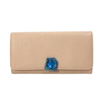 Bulgari Pre-owned Vintage Lange Portemonnee (bi-fold) - Dames - Vintage Accessoires - Beige - ONE Size - Leer - Vintage