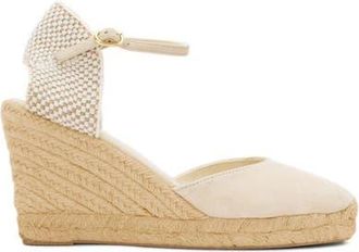 Soludos The Marseille Wedge Leather Buckle Espadrille in La Concha Ivory at Nordstrom, Size 8.5