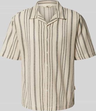 Redefined Rebel Boxy Fit Freizeithemd mit Lochmuster Modell ZANDER in Offwhite, Größe XL