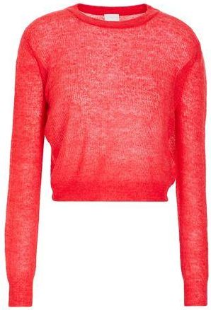 8 by YOOX MOHAIR BLEND CROPPED CREW-NECK SWEATER