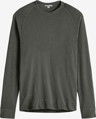 James Perse Rundhals-Sweatshirt aus geflammtem Jersey