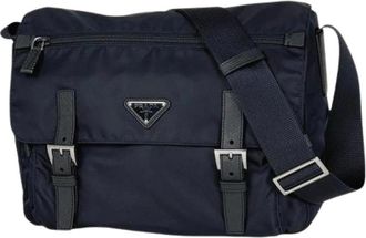 Prada Pre-owned Vintage Shoulder Bag - Dames - Vintage Schoudertas - Blauw - ONE Size - Leer - Vintage