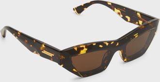 Bottega Veneta Raised Logo Acetate Cat-Eye Sunglasses