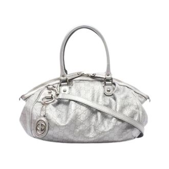 Gucci Pre-owned Handbags, female, Gray, Size: ONE SIZE Pre-owned Sukey Leather 2way Handbag