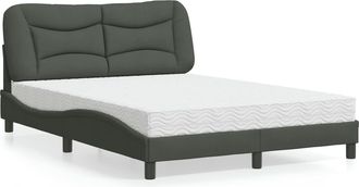vidaXL Vidaxl - Cama Con Colch&oacute;n Tela Gris Oscuro 140x200 Cm