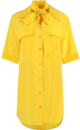 Equipment Belted Shirtdress - Dames - Shirt Kleedjes - Geel - M - Polyester - Kleedjes