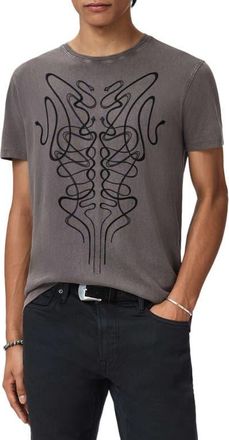 John Varvatos Onate Snake Organic Cotton Graphic T-Shirt in Coal at Nordstrom, Size Xx-Large
