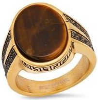 Steeltime Mens Tigers Eye Signet Ring in Gold at Nordstrom Rack, Size 10