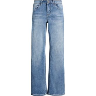 YMI Bella Butterfly Wide Leg Jeans in Light Blue at Nordstrom, Size 11