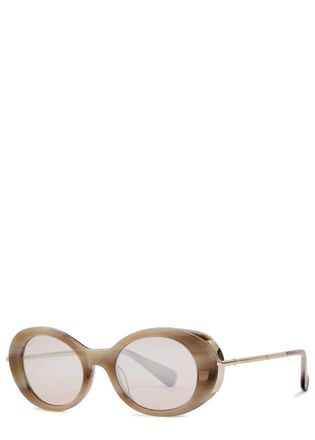 Max Mara Malibu10 Oval-frame Sunglasses - Brown - One Size