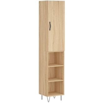 vidaXL Vidaxl - Aparador De Madera Contrachapada Roble Sonoma 34,5x34x180 Cm