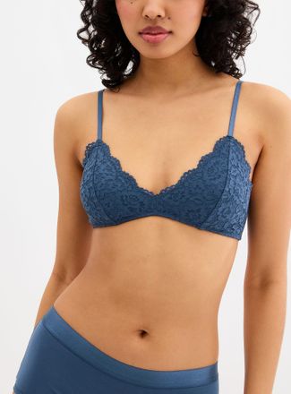 Miiyu Womens Scallop and lace triangle bralette