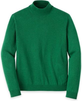 Paul Fredrick Supima Cotton Mock Neck Sweater in Green at Nordstrom, Size Xx-Large